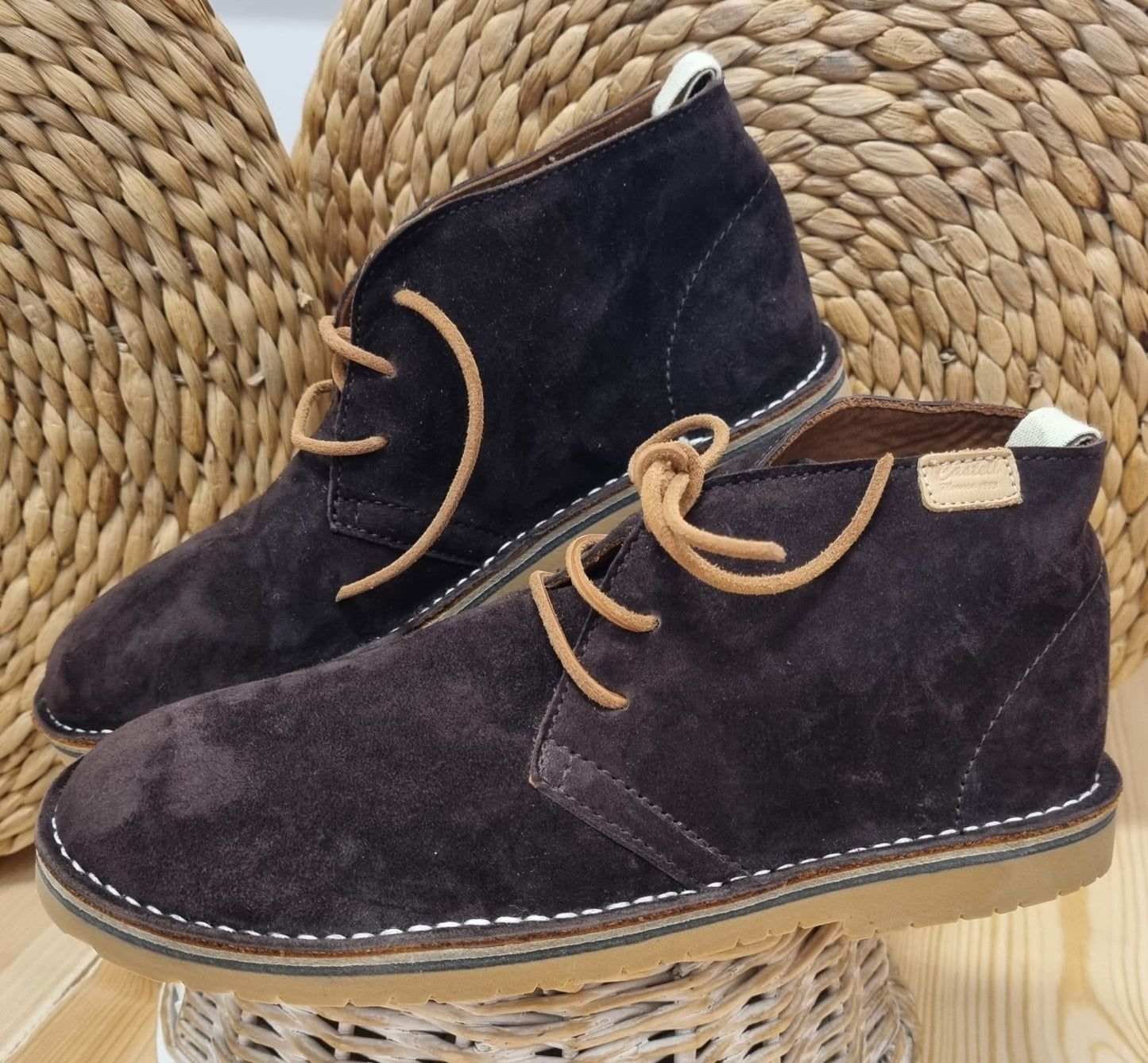 BOTINES CASTELL OUTLET DE ANTE Y PIEL UNISEX TALLA 39