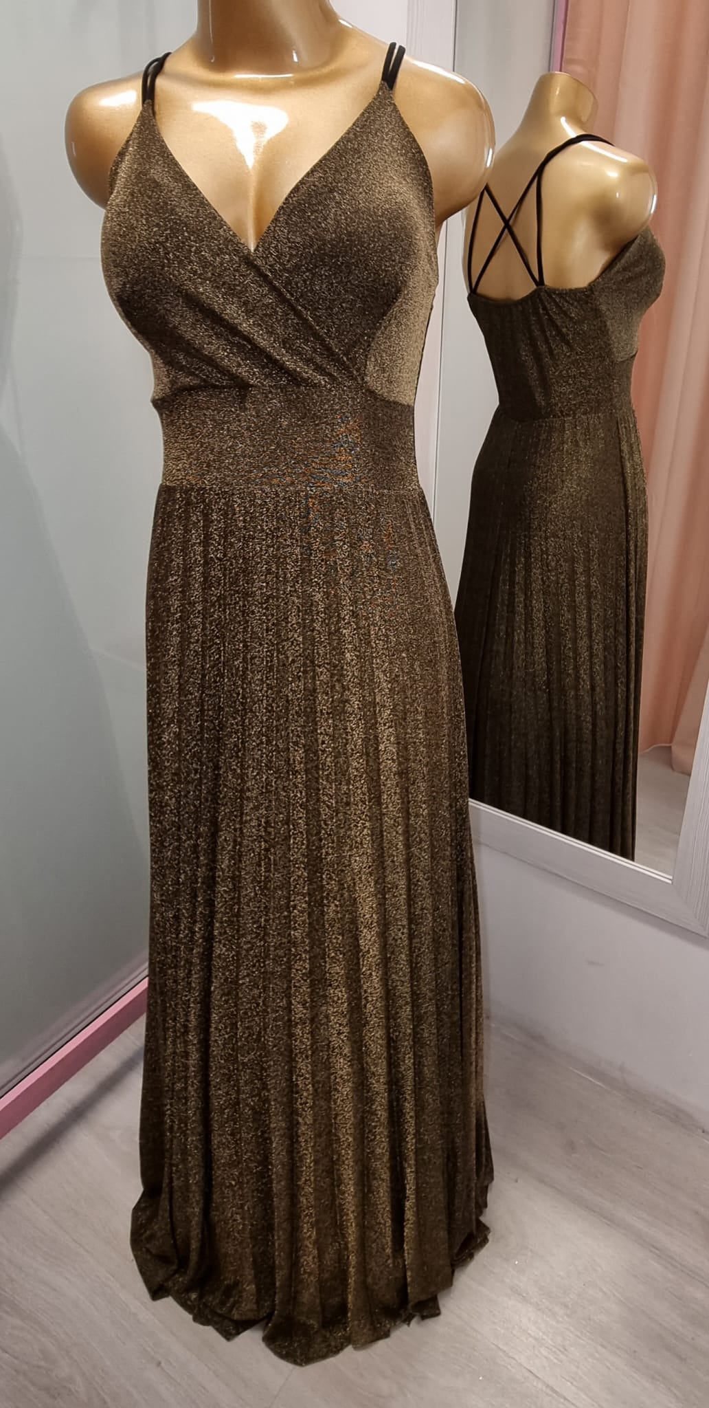 VESTIDO FIESTA TIRANTES BRILLO