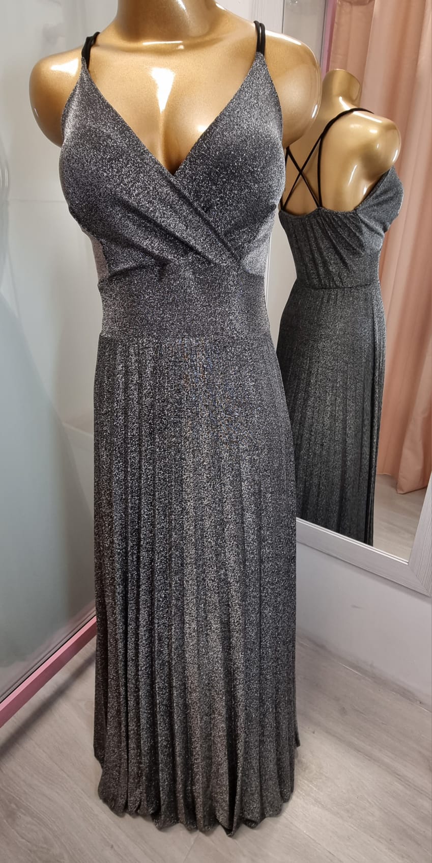 VESTIDO FIESTA TIRANTES BRILLO