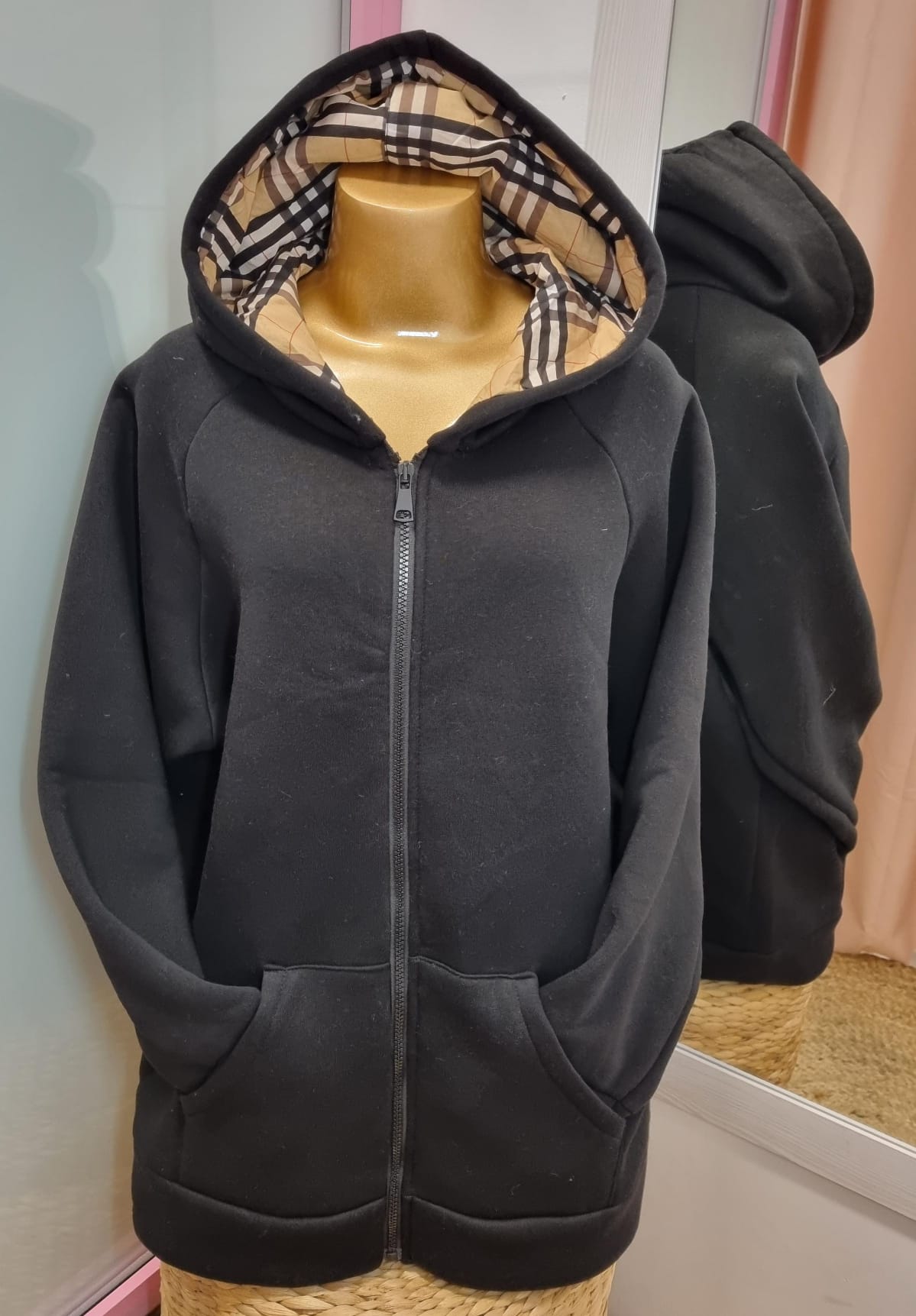 CHAQUETA CHANDAL MUJER CUELLO CUADROS