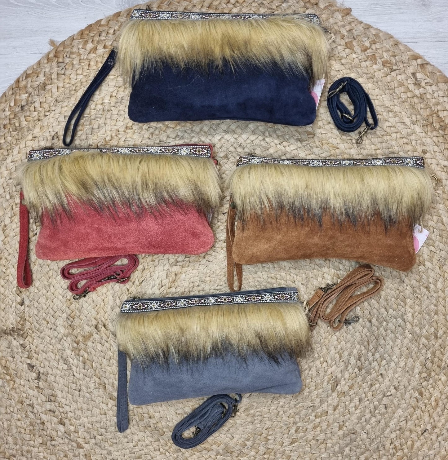 BOLSOS CON PELO VARIOS COLORES