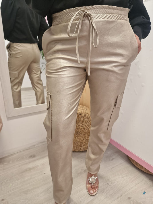 PANTALON MODA PARIS DORADO