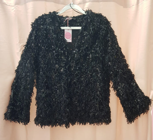 CHAQUETA MODA PARIS NEGRA BRILLI