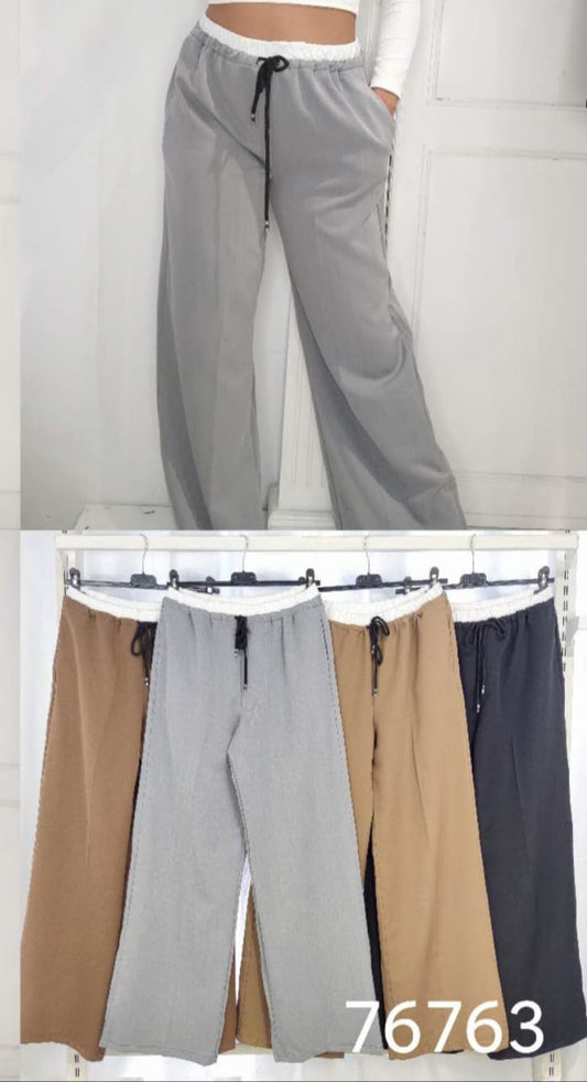 PANTALON CINTURA BLANCA MUJER