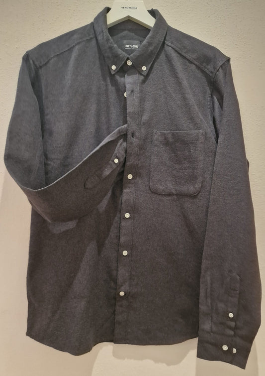 CAMISA HOMBRE ONLY & SONS GRIS OSCURO