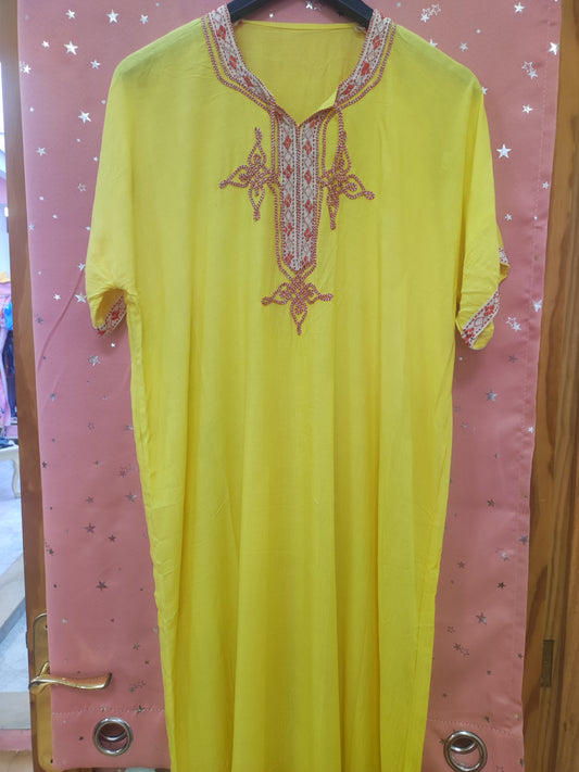 VESTIDO CAFTÁN DE MARRUECOS TALLA UNICA MANGA CORTA